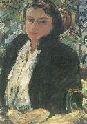 Lovis Corinth Portrat Charlotte Corinth in gruner Samtjacke china oil painting artist